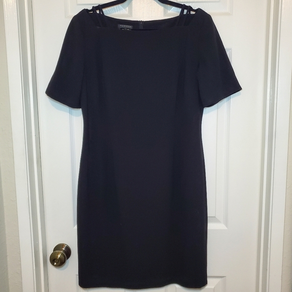 Escada Elements Wool Short Sleeve Sheath Dress Black Size 40 Vintage - Picture 1 of 9